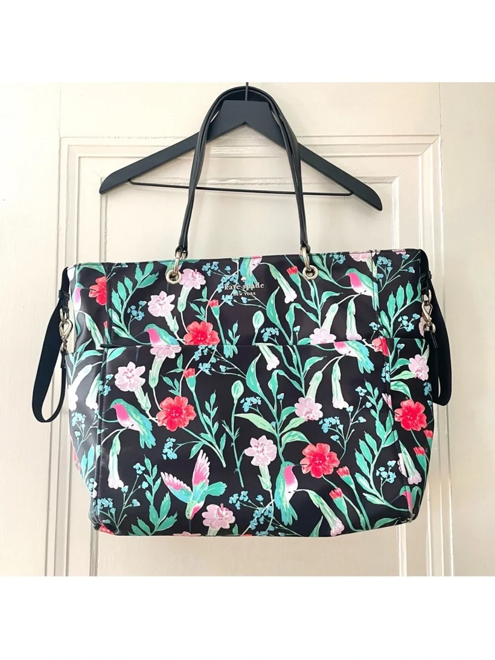 Kate Spade Watson Lane Pauline Hummingbird Floral Diaper Bag with Changing Pad